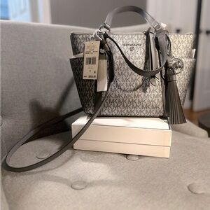 Michael Kors Sullivan Small Conv Tote Dark Silver